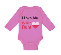 Long Sleeve Bodysuit Baby I Love My Polish Aunt B Boy & Girl Clothes Cotton