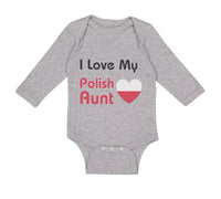 Long Sleeve Bodysuit Baby I Love My Polish Aunt B Boy & Girl Clothes Cotton