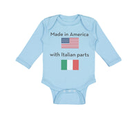 Long Sleeve Bodysuit Baby Made in America with Italian Parts B Cotton