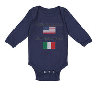 Long Sleeve Bodysuit Baby Made in America with Italian Parts B Cotton