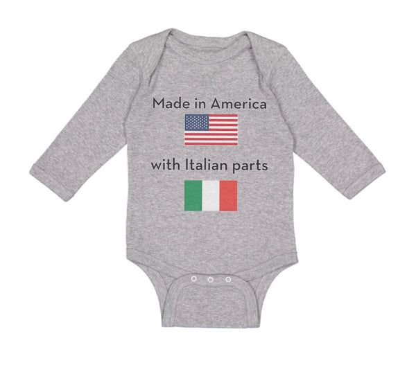 Long Sleeve Bodysuit Baby Made in America with Italian Parts B Cotton