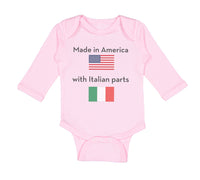 Long Sleeve Bodysuit Baby Made in America with Italian Parts B Cotton