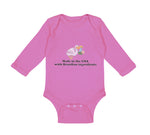 Long Sleeve Bodysuit Baby Made in The Usa with Brazilian Parts Cotton