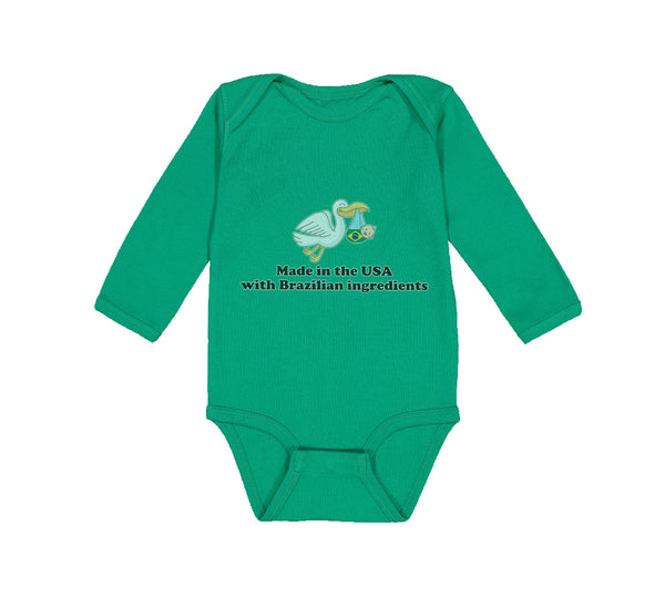 Long Sleeve Bodysuit Baby Made in The Usa with Brazilian Parts Cotton