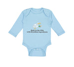 Long Sleeve Bodysuit Baby Made in The Usa with Brazilian Parts Cotton