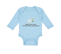 Long Sleeve Bodysuit Baby Made in The Usa with Brazilian Parts Cotton