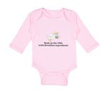 Long Sleeve Bodysuit Baby Made in The Usa with Brazilian Parts Cotton