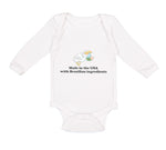 Long Sleeve Bodysuit Baby Made in The Usa with Brazilian Parts Cotton