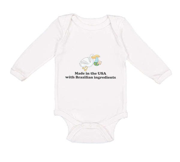 Long Sleeve Bodysuit Baby Made in The Usa with Brazilian Parts Cotton