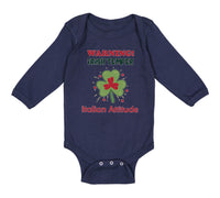 Long Sleeve Bodysuit Baby Warning Irish Temper - Italian Attitude Cotton