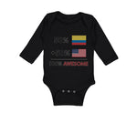 Long Sleeve Bodysuit Baby 50% Colombian 50% American = 100% Awesome Cotton - Cute Rascals