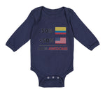 Long Sleeve Bodysuit Baby 50% Colombian 50% American = 100% Awesome Cotton - Cute Rascals