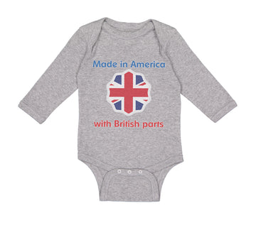 Long Sleeve Bodysuit Baby Made in America with British Parts Funny Style B