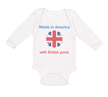 Long Sleeve Bodysuit Baby Made in America with British Parts Funny Style B