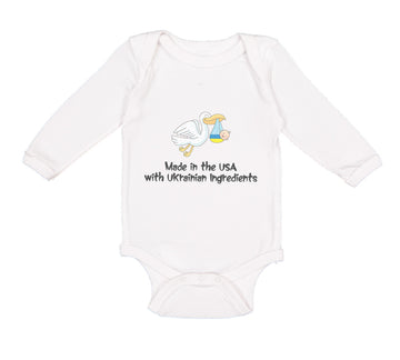 Long Sleeve Bodysuit Baby Made in The Usa with Ukrainian Ingredients Cotton
