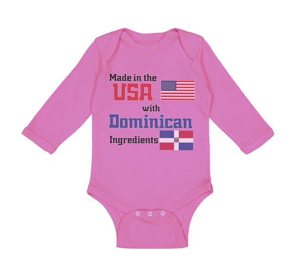 Long Sleeve Bodysuit Baby Made in The Us with Dominican Ingredients Cotton