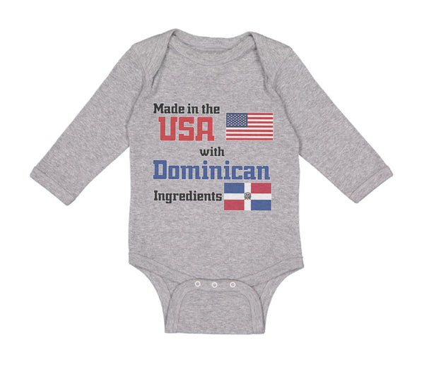 Long Sleeve Bodysuit Baby Made in The Us with Dominican Ingredients Cotton