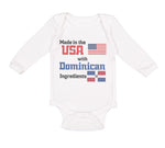 Long Sleeve Bodysuit Baby Made in The Us with Dominican Ingredients Cotton