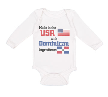 Long Sleeve Bodysuit Baby Made in The Us with Dominican Ingredients Cotton
