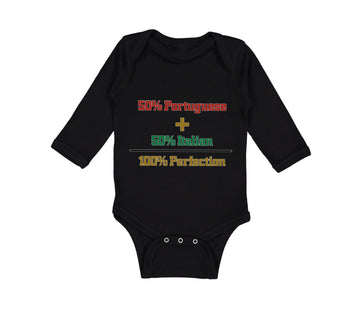 Long Sleeve Bodysuit Baby 50% Portuguese 50% Italian = 100% Perfection Cotton