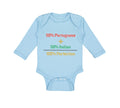Long Sleeve Bodysuit Baby 50% Portuguese 50% Italian = 100% Perfection Cotton