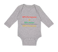 Long Sleeve Bodysuit Baby 50% Portuguese 50% Italian = 100% Perfection Cotton