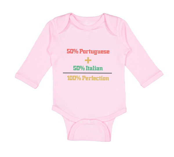 Long Sleeve Bodysuit Baby 50% Portuguese 50% Italian = 100% Perfection Cotton - Cute Rascals