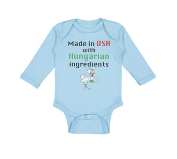 Long Sleeve Bodysuit Baby Made in The Usa with Hungarian Ingredients Cotton