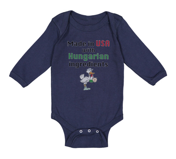 Long Sleeve Bodysuit Baby Made in The Usa with Hungarian Ingredients Cotton