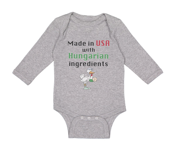 Long Sleeve Bodysuit Baby Made in The Usa with Hungarian Ingredients Cotton