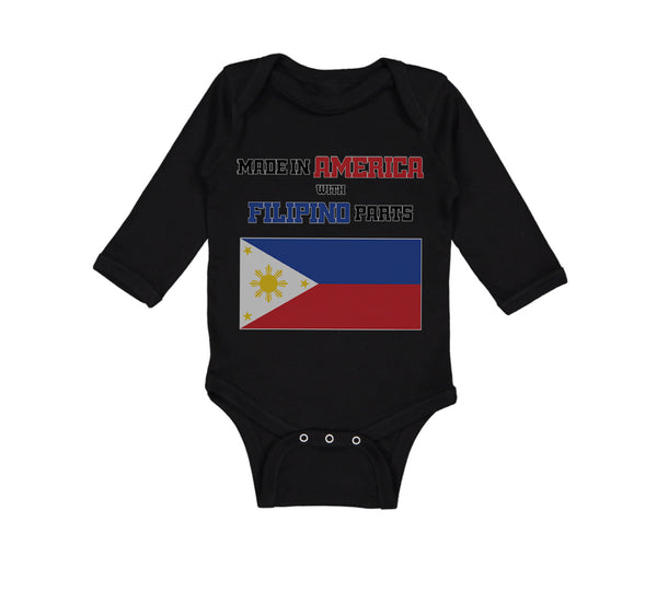 Long Sleeve Bodysuit Baby Made in America with Filipino Parts B Cotton