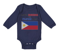 Long Sleeve Bodysuit Baby Made in America with Filipino Parts B Cotton