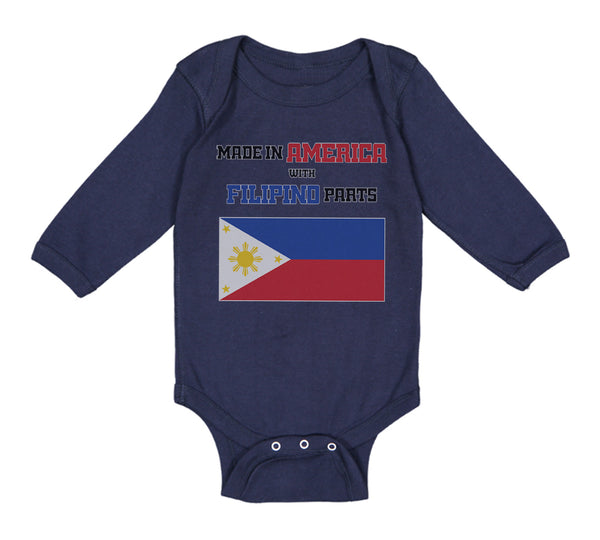 Long Sleeve Bodysuit Baby Made in America with Filipino Parts B Cotton