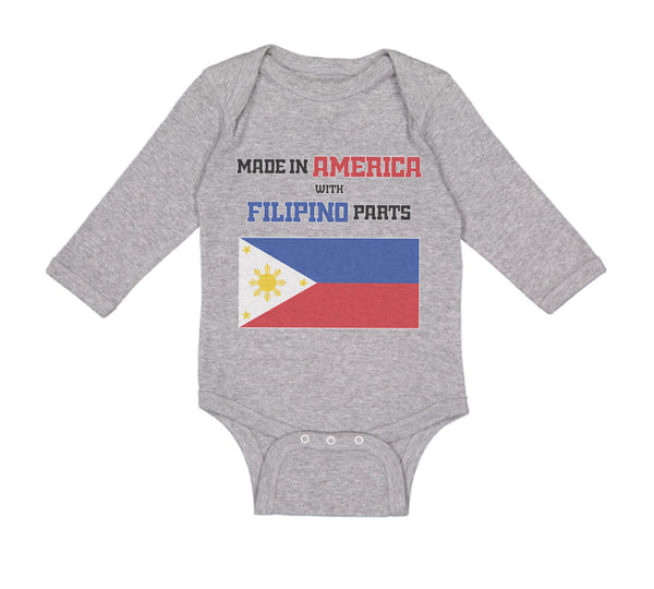 Long Sleeve Bodysuit Baby Made in America with Filipino Parts B Cotton