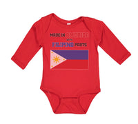 Long Sleeve Bodysuit Baby Made in America with Filipino Parts B Cotton