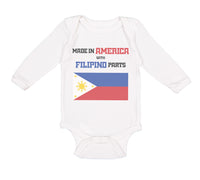 Long Sleeve Bodysuit Baby Made in America with Filipino Parts B Cotton