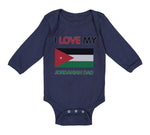 Long Sleeve Bodysuit Baby I Love My Jordanian Dad Style A Boy & Girl Clothes