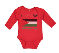 Long Sleeve Bodysuit Baby I Love My Jordanian Dad Style A Boy & Girl Clothes