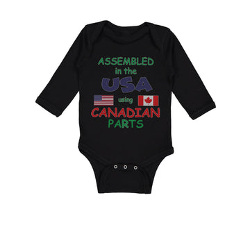 Long Sleeve Bodysuit Baby Assembled in The Usa Using Canadian Parts Cotton