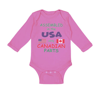 Long Sleeve Bodysuit Baby Assembled in The Usa Using Canadian Parts Cotton