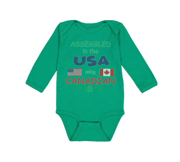 Long Sleeve Bodysuit Baby Assembled in The Usa Using Canadian Parts Cotton