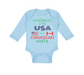 Long Sleeve Bodysuit Baby Assembled in The Usa Using Canadian Parts Cotton