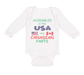 Long Sleeve Bodysuit Baby Assembled in The Usa Using Canadian Parts Cotton