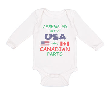 Long Sleeve Bodysuit Baby Assembled in The Usa Using Canadian Parts Cotton
