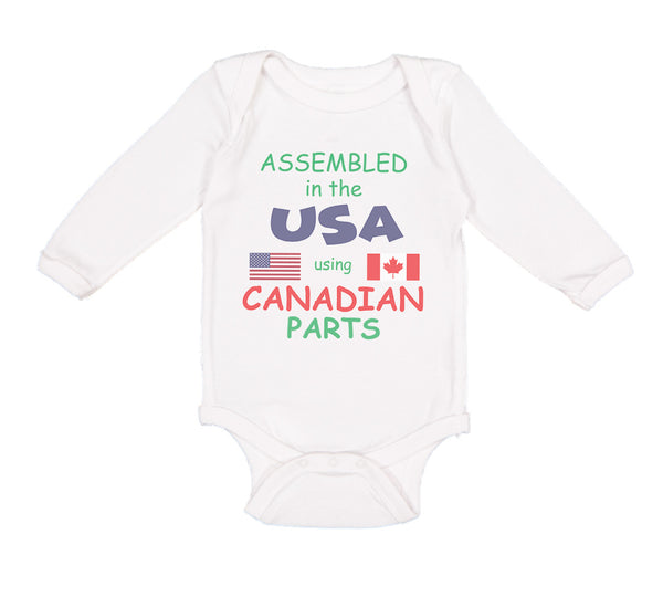 Long Sleeve Bodysuit Baby Assembled in The Usa Using Canadian Parts Cotton - Cute Rascals