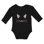 Long Sleeve Bodysuit Baby Cat Face Whisker Boy & Girl Clothes Cotton - Cute Rascals