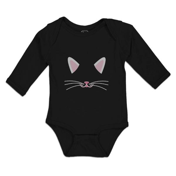 Long Sleeve Bodysuit Baby Cat Face Whisker Boy & Girl Clothes Cotton - Cute Rascals