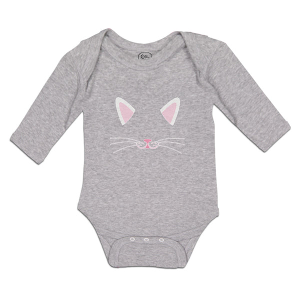 Long Sleeve Bodysuit Baby Cat Face Whisker Boy & Girl Clothes Cotton - Cute Rascals