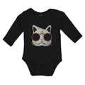 Long Sleeve Bodysuit Baby Cat Head with Sun Glass Boy & Girl Clothes Cotton