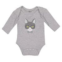 Long Sleeve Bodysuit Baby Staring Cat with Sunglass Boy & Girl Clothes Cotton